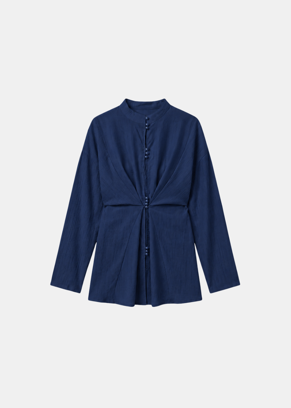 Crinkle Belted Blouse Navy