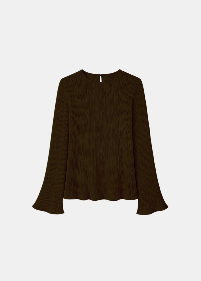 Crinkle Blouse Chocolate