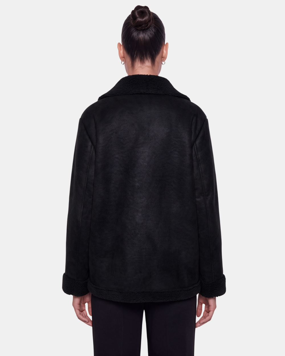 Double Breasted Aviator Jacket Noir