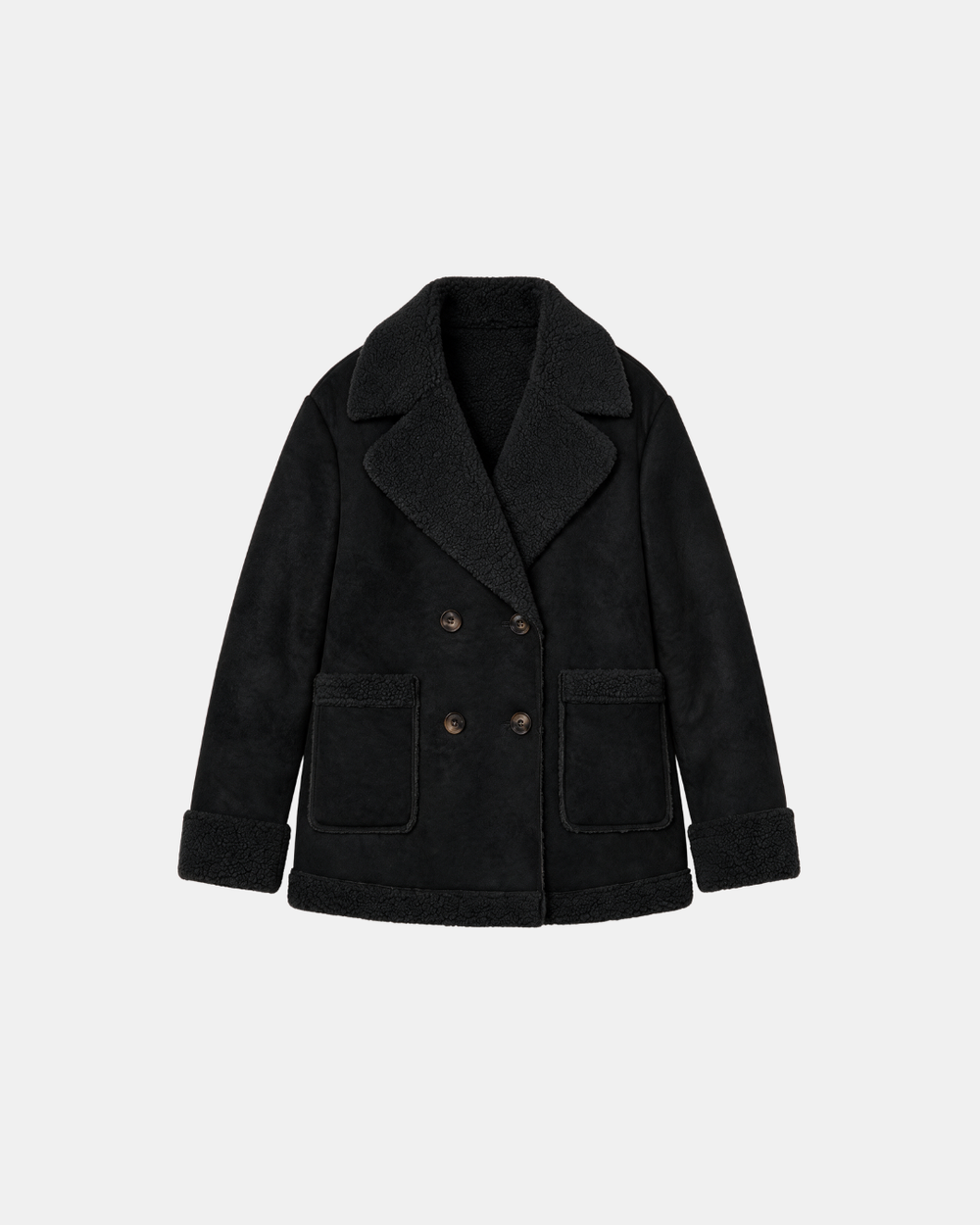 Double Breasted Aviator Jacket Noir