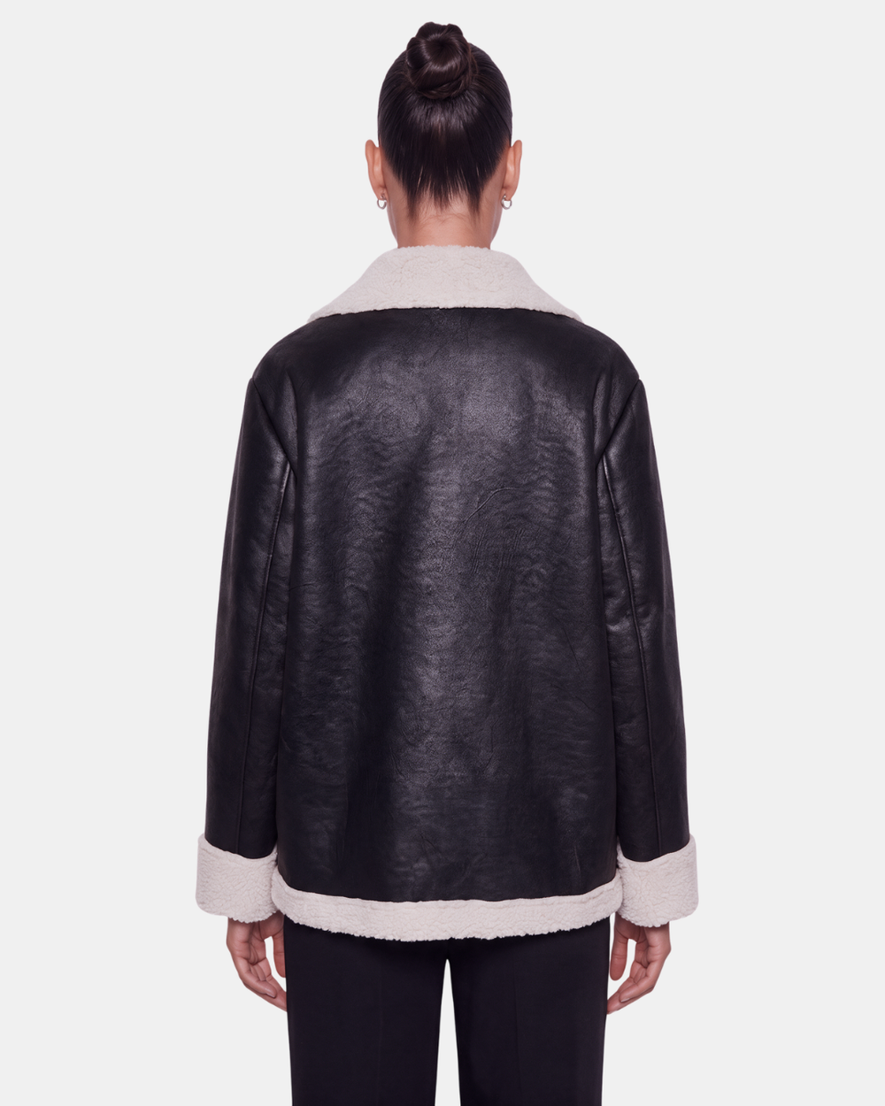 Double Breasted Aviator Jacket Black/White