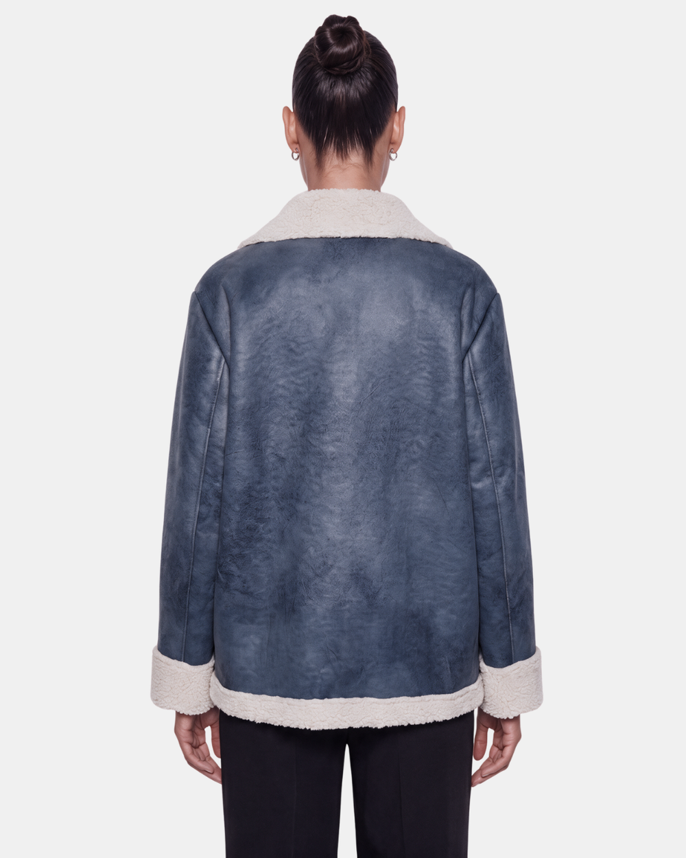 Double Breasted Aviator Jacket Blue