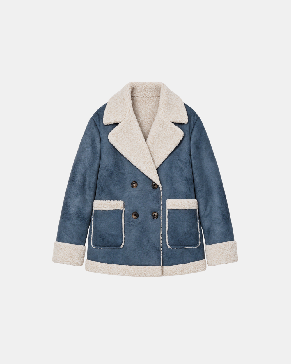Double Breasted Aviator Jacket Blue