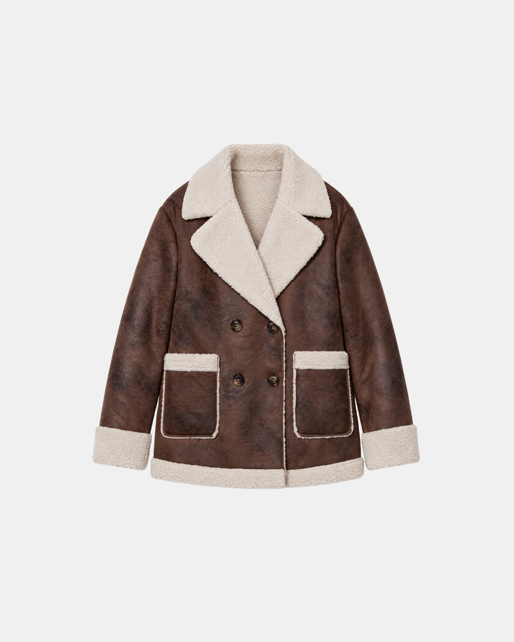 Double Breasted Aviator Jacket Chocolate