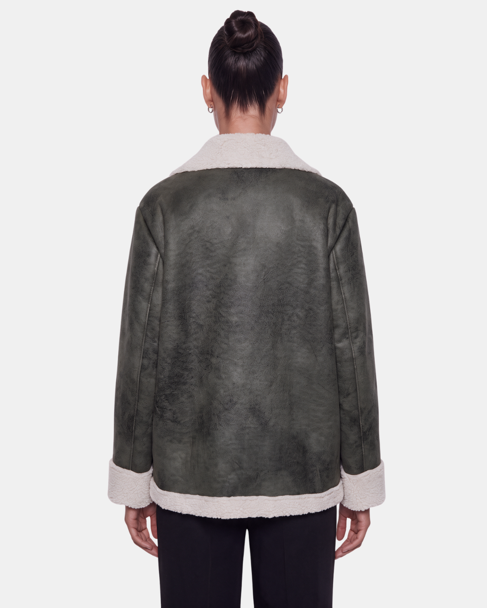 Double Breasted Aviator Jacket Khaki