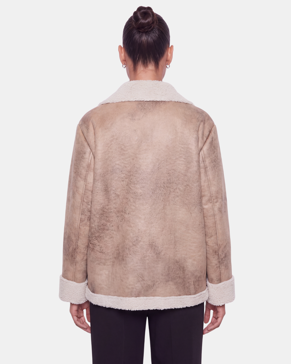 Double Breasted Aviator Jacket Tan