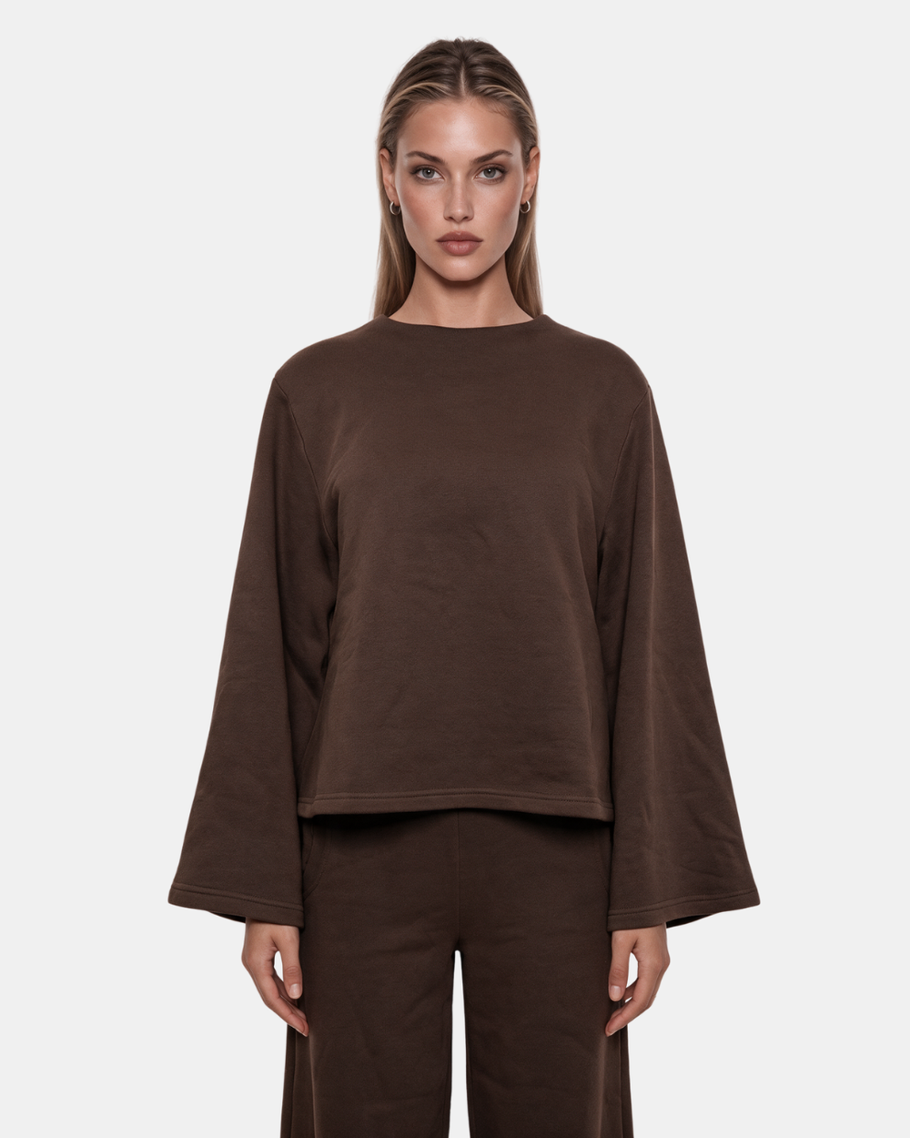FLARED BLOUSE Chocolate