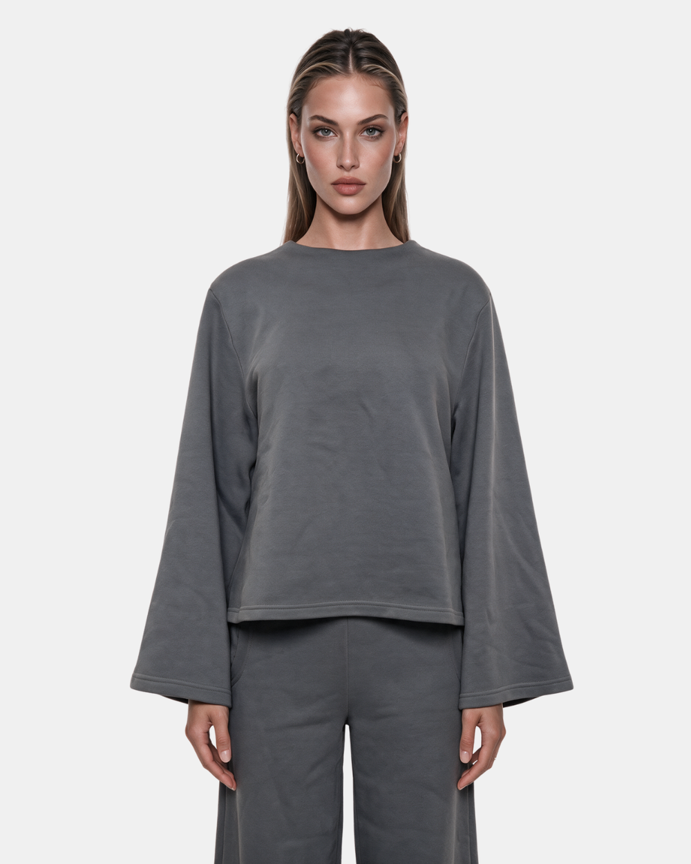 FLARED BLOUSE Grey