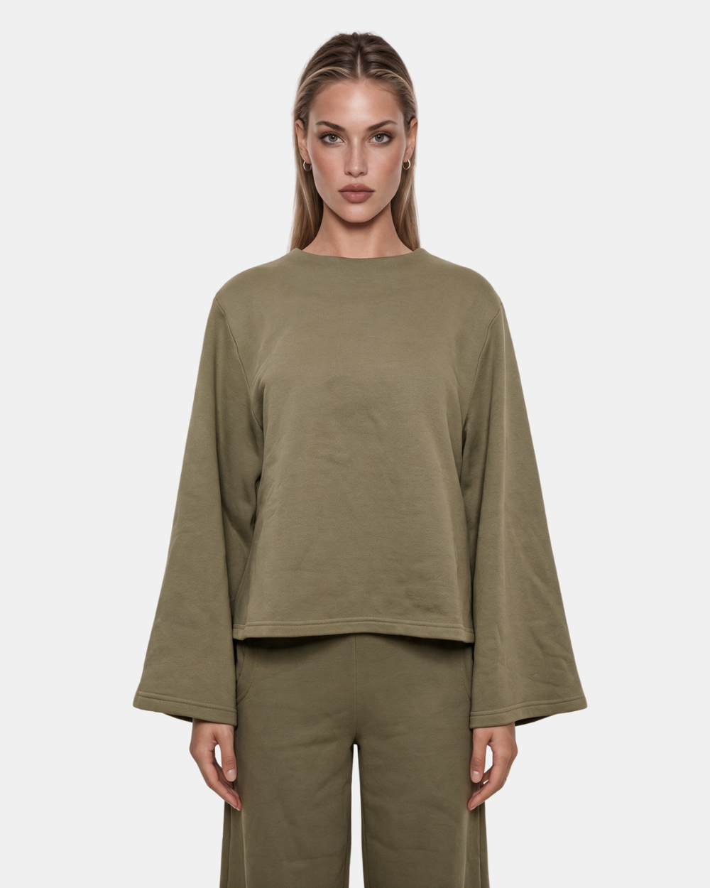 FLARED BLOUSE Olive