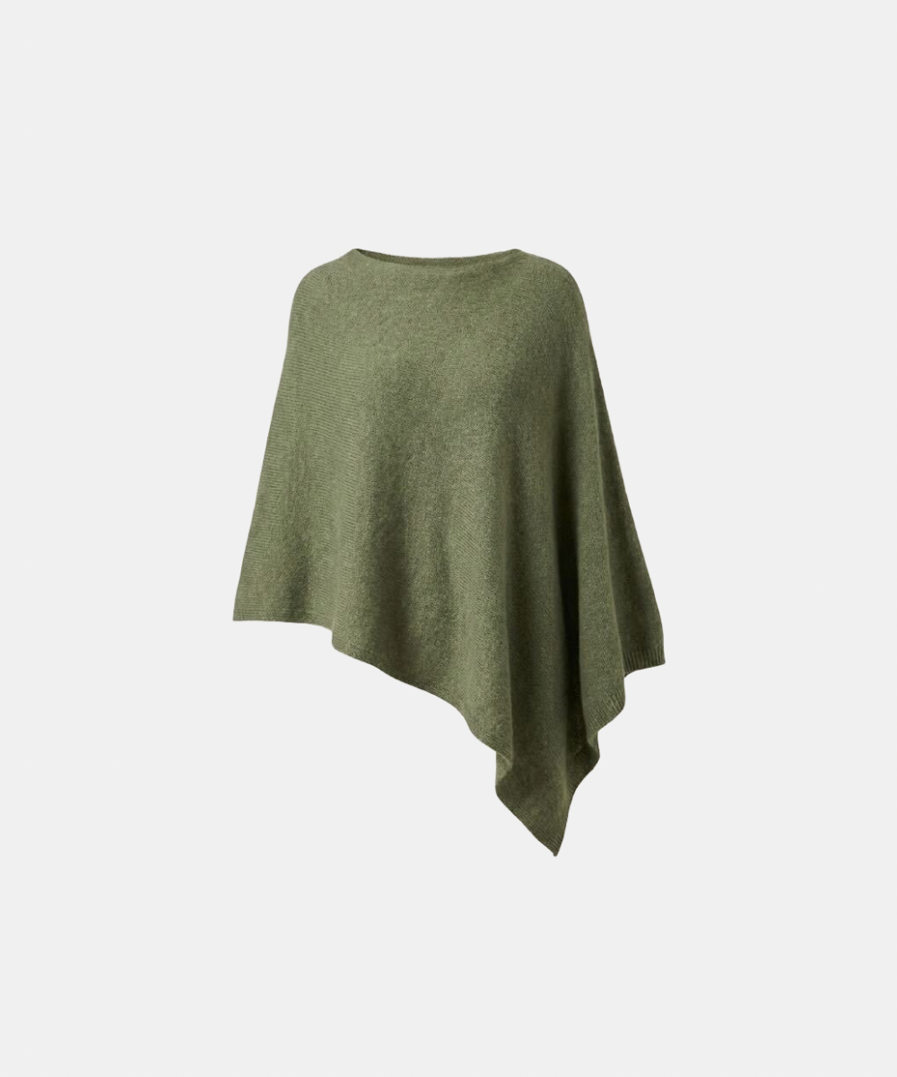 Asymmetrical Knit Poncho
