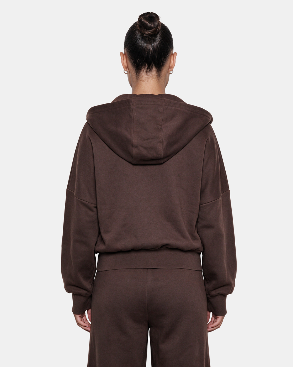 RELAXED DUAL-ZIP HOODIE Chocolate