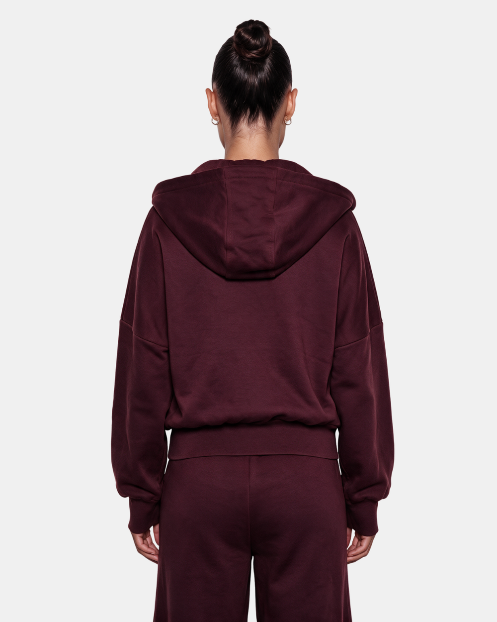 RELAXED DUAL-ZIP HOODIE Wine