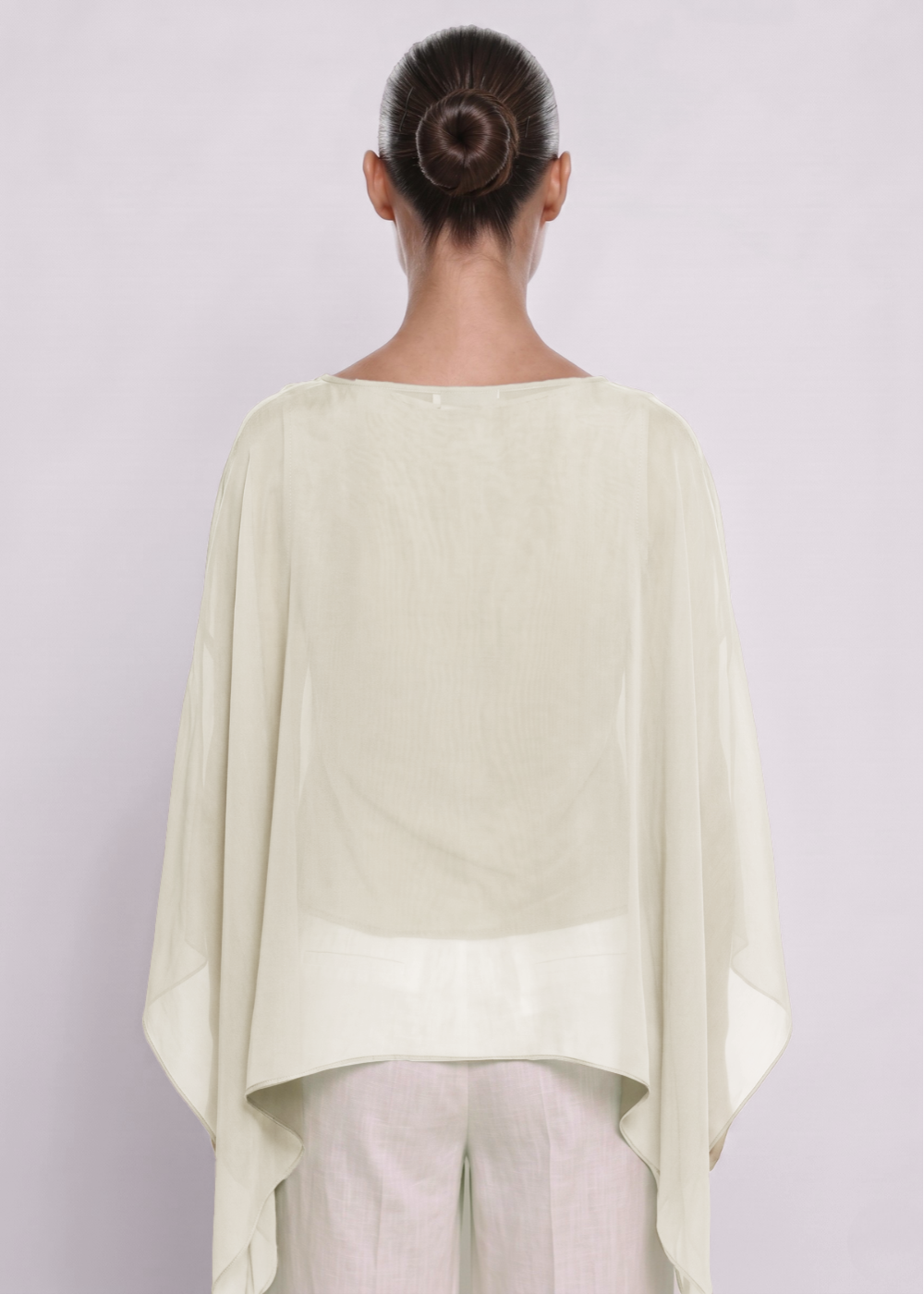 Silk Batwing Blouse Beige