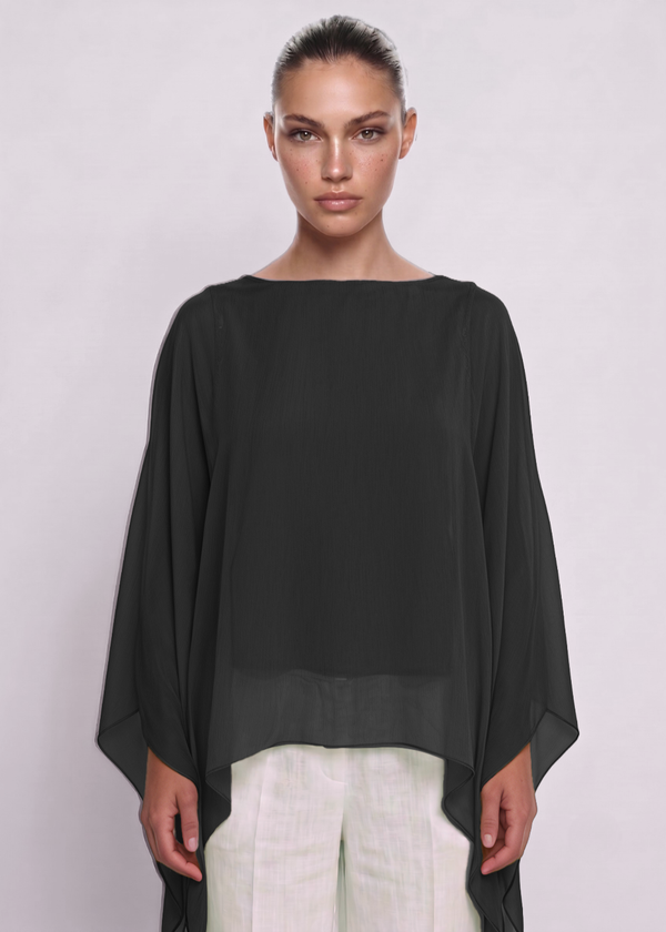 Silk Batwing Blouse With Lining