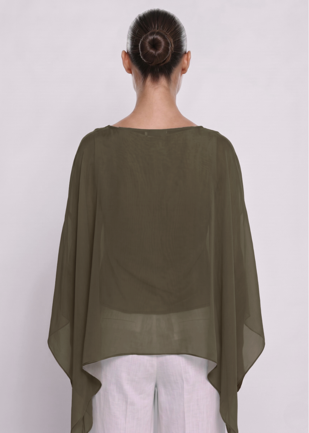 Silk Batwing Blouse Chocolate