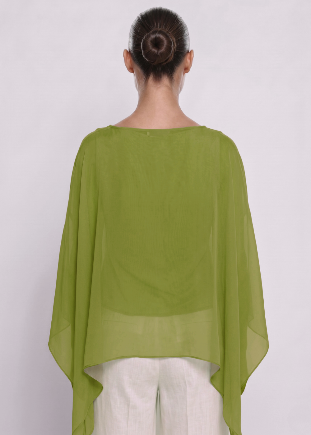 Silk Batwing Blouse Lime