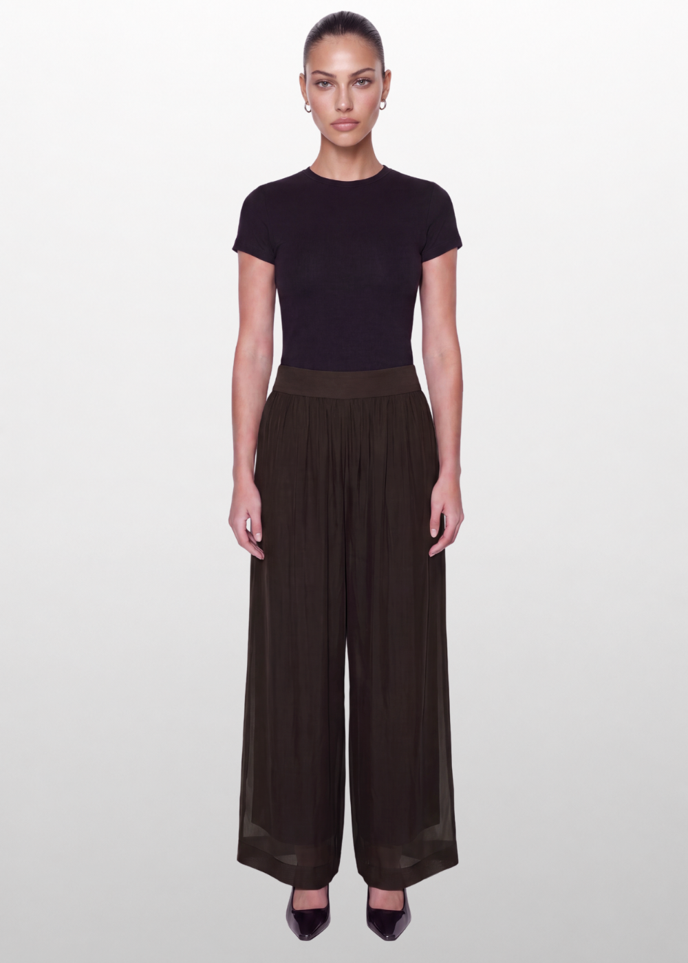 Silk Wide Leg Trouser