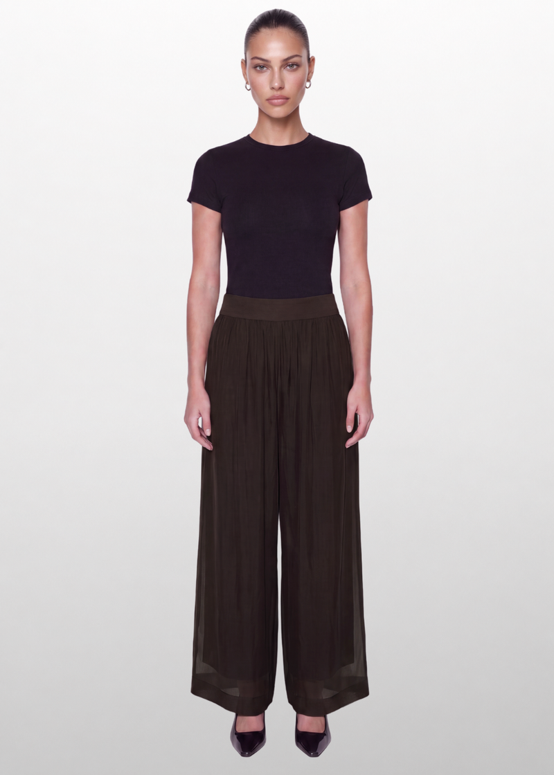 Silk Wide Leg Trouser