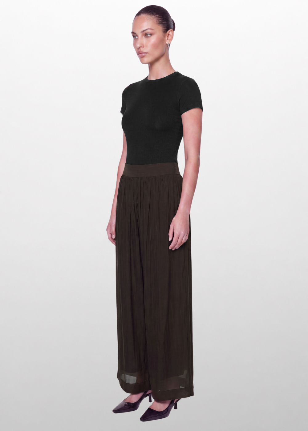 Silk Wide Leg Trouser