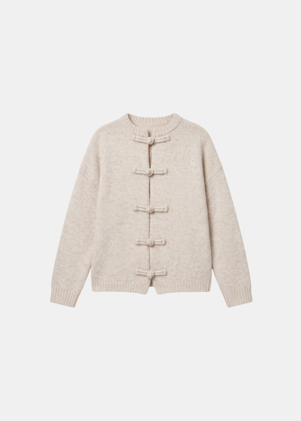 Toggle Knit Cardigan Beige