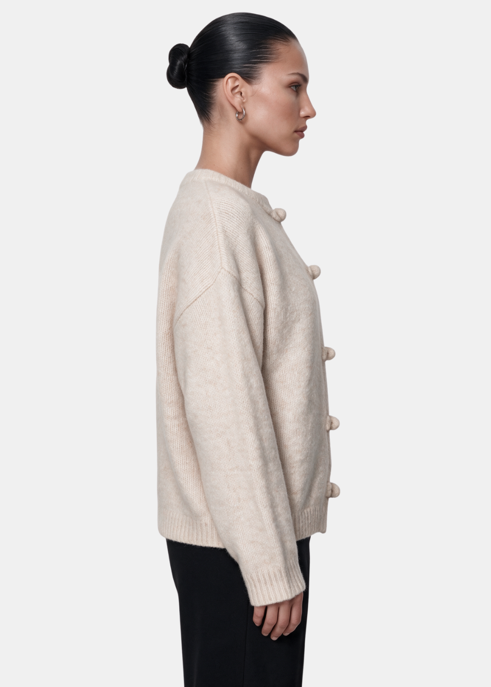 Toggle Knit Cardigan Beige