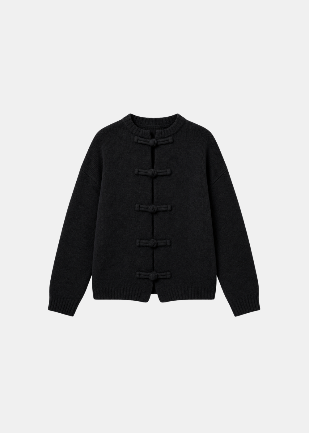Toggle Knit Cardigan Black