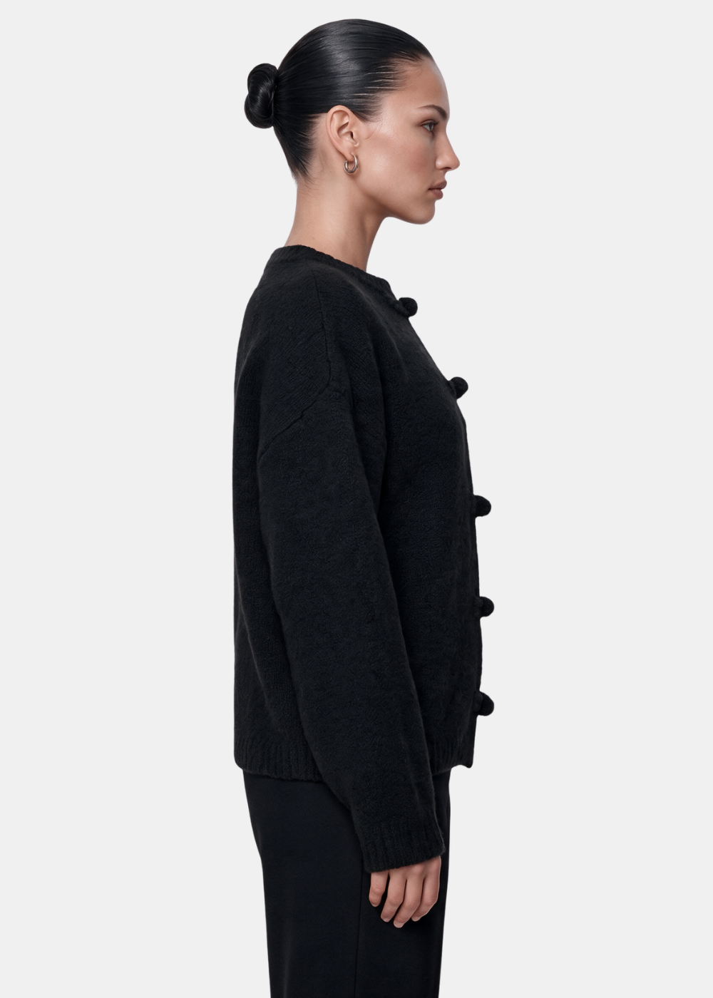 Toggle Knit Cardigan Black
