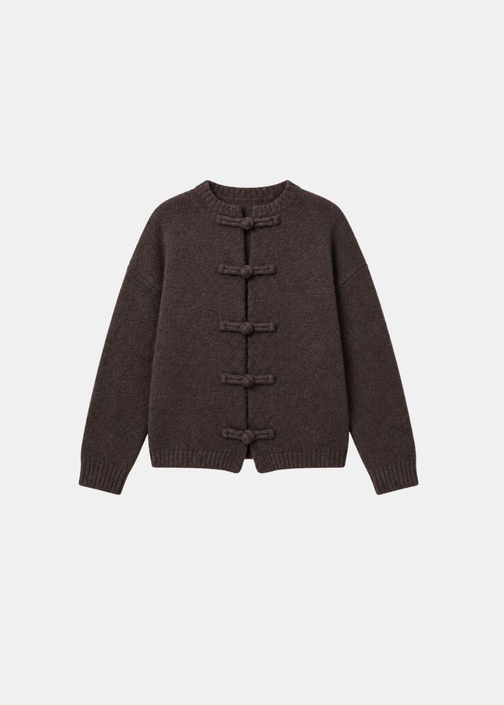 Toggle Knit Cardigan Chocolate