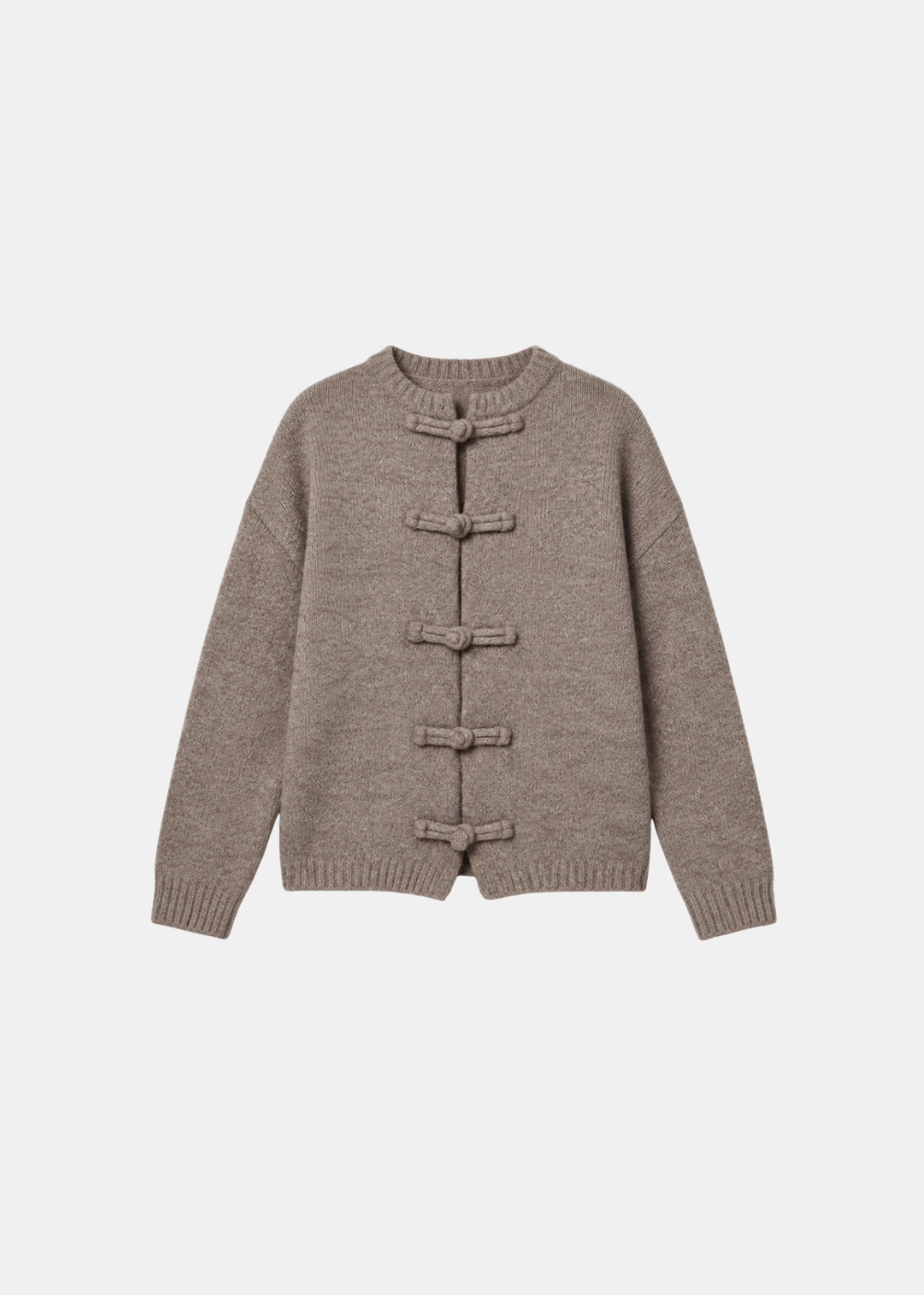 Toggle Knit Cardigan Taupe