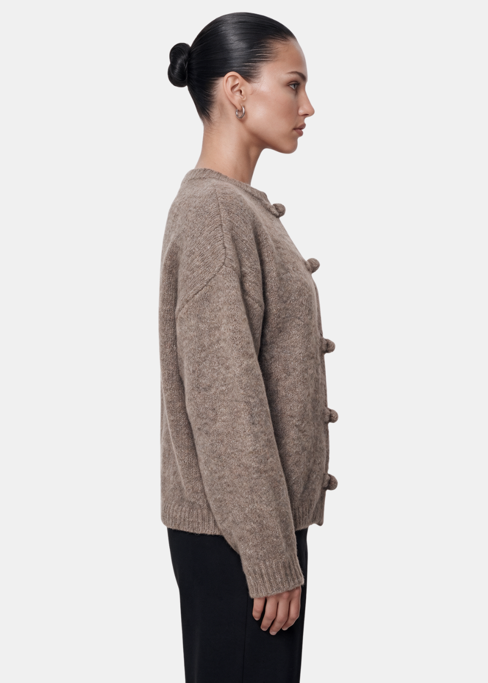Toggle Knit Cardigan Taupe