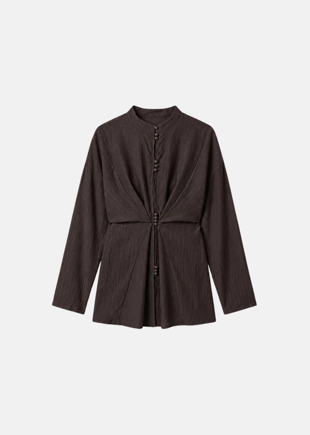 Crinkle Belted Blouse Chocolate