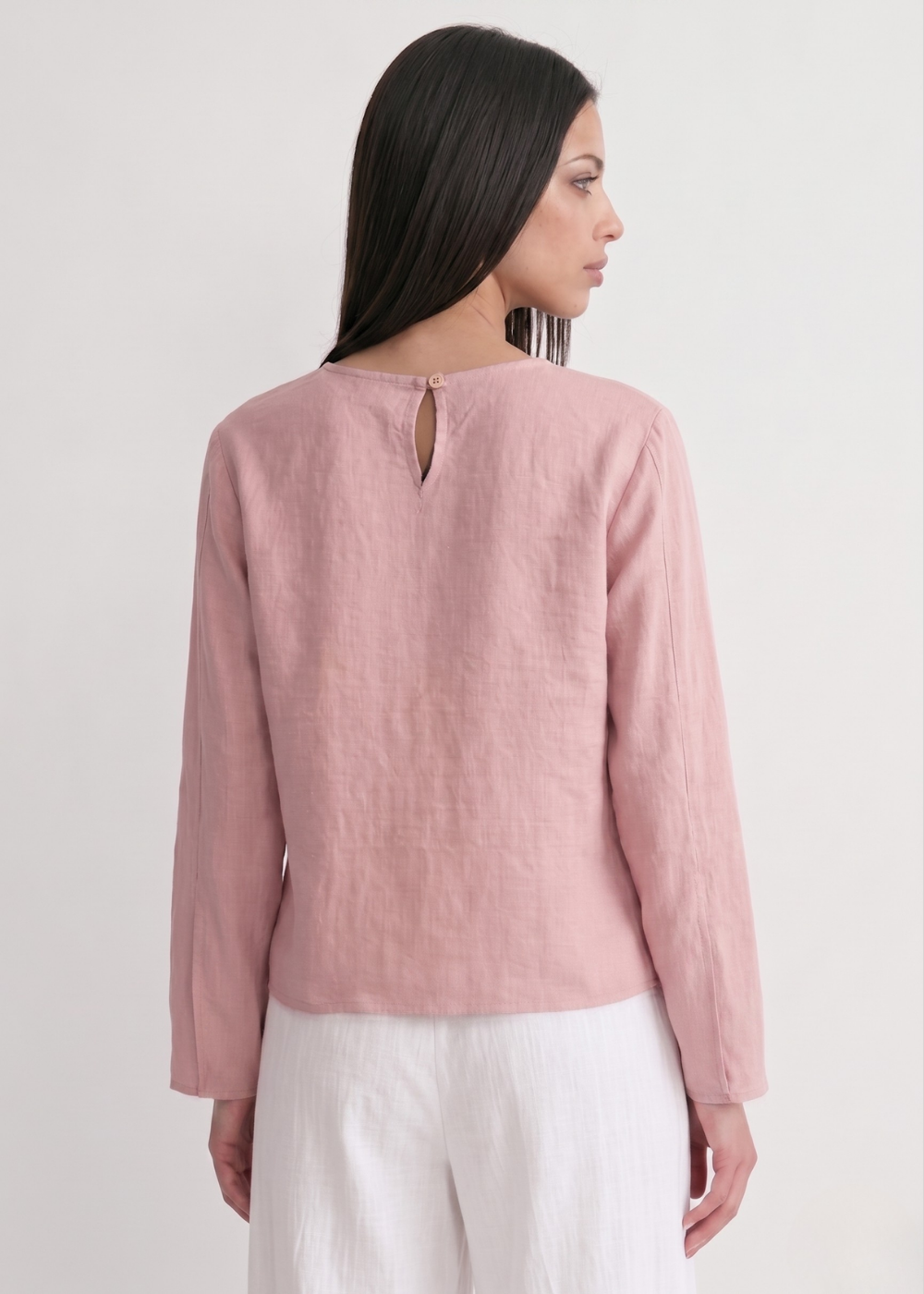 Slit Sleeve Blouse - Dusty Pink