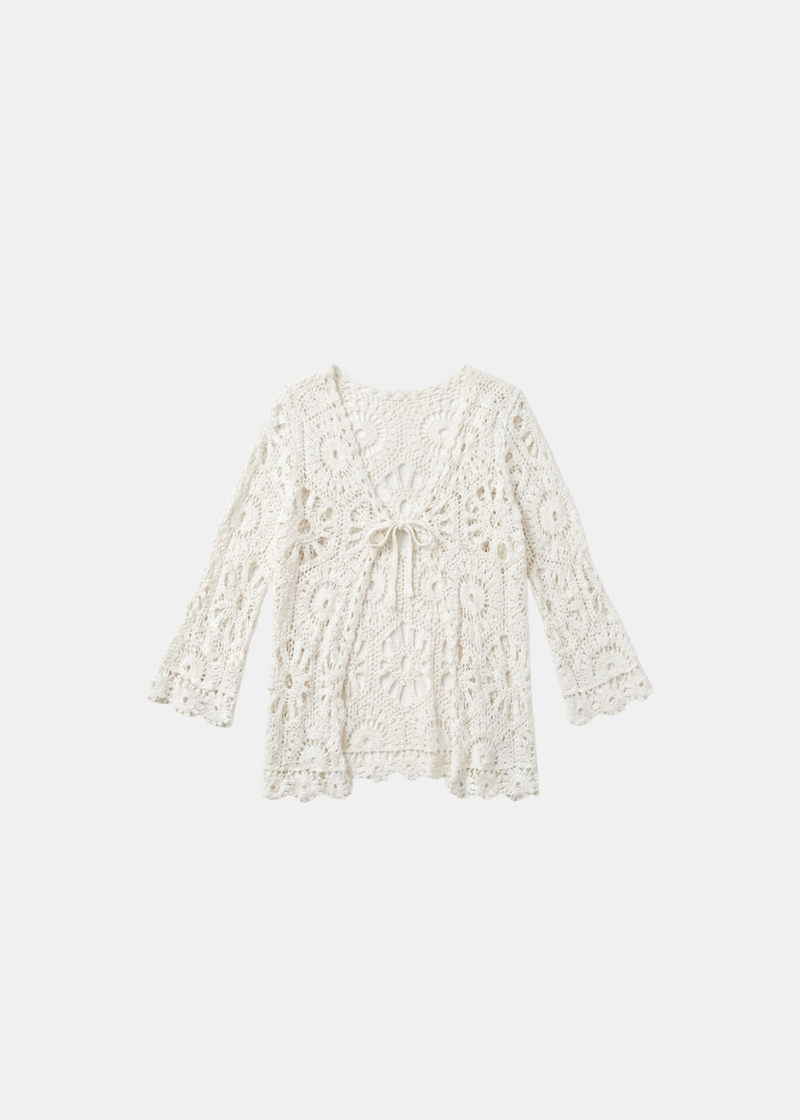 Crochet Bow Tie Cardigan