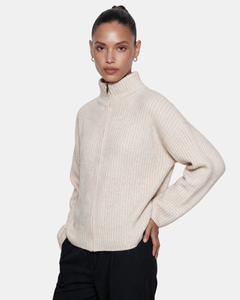 Wool Blend Zip Jacket