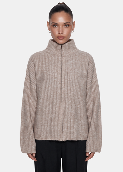 Wool Blend Zip Jacket
