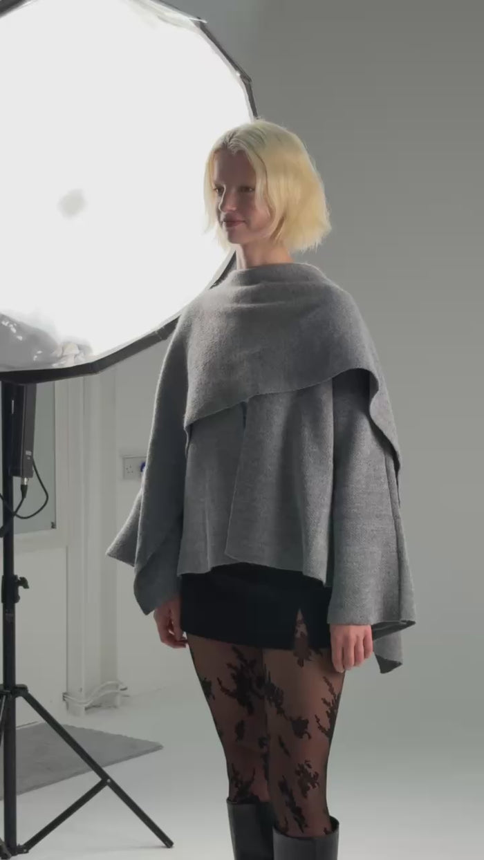 Knitted Cape Jacket worn — editorial