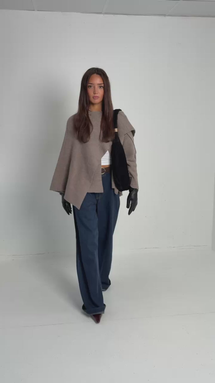 Knitted Cape Jacket worn — editorial