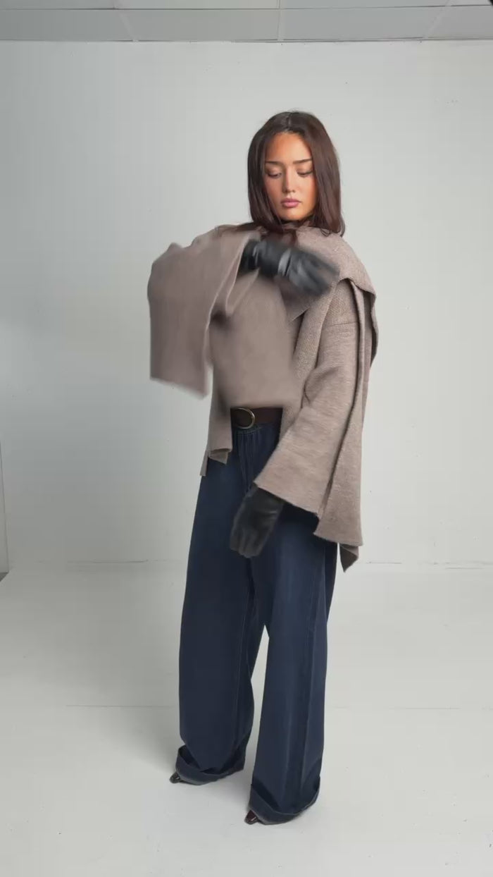 Knitted Cape Jacket worn — editorial